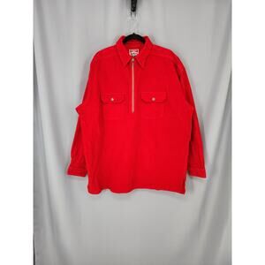 Vintage Marlboro Unlimited Shirt Mens Large Red Corduroy Half Zip Pullover